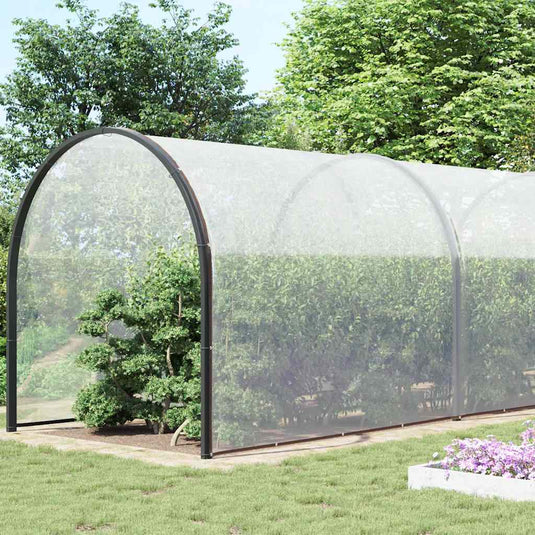Vidaxl doorzichtig zeildoek met zeilringen 10x10 m polyethyleen