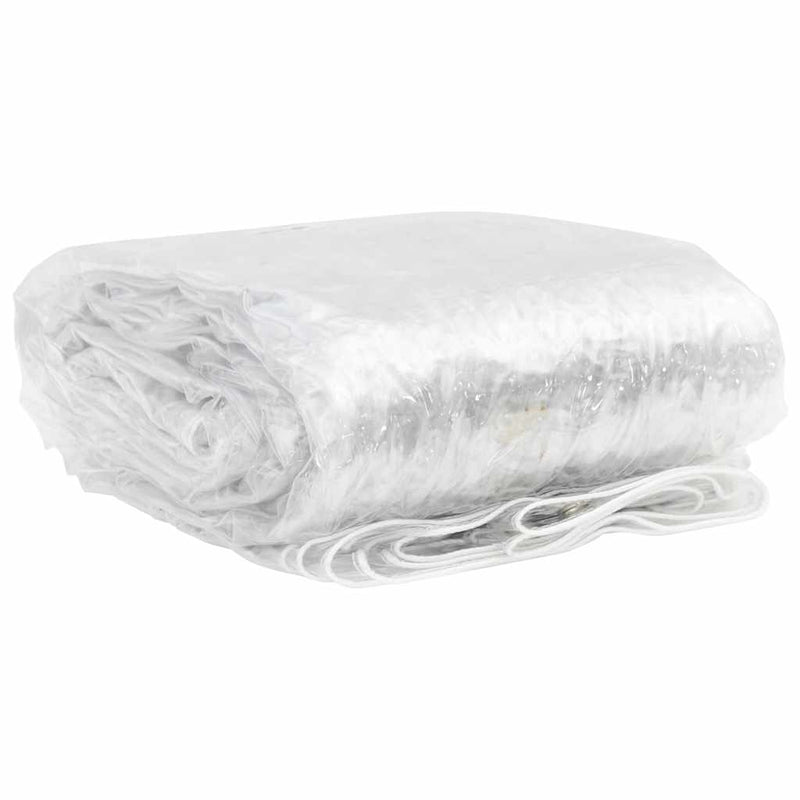 Afbeelding laden in galerijviewer, Vidaxl doorzichtig zeildoek met zeilringen 2x10 m pvc
