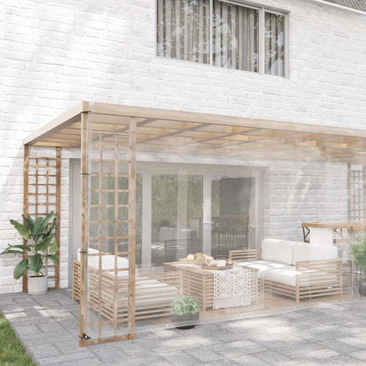 Vidaxl doorzichtig zeildoek met zeilringen 5x10 m pvc