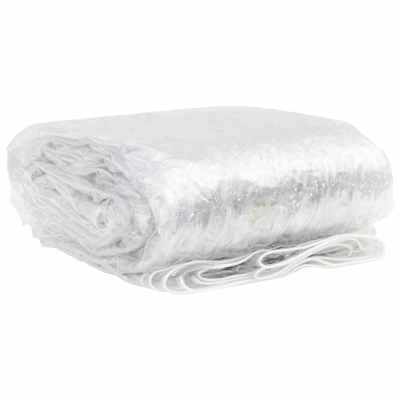 Afbeelding laden in galerijviewer, Vidaxl doorzichtig zeildoek met zeilringen 5x12 m pvc
