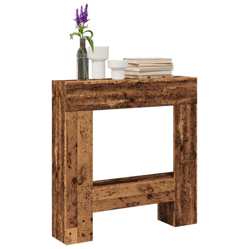 Afbeelding laden in galerijviewer, Vidaxl haardombouw 81x18x82 cm bewerkt hout oud houtkleurig
