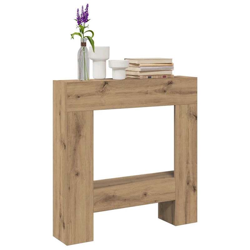 Afbeelding laden in galerijviewer, Vidaxl haardombouw 81x18x82 cm bewerkt hout artisanaal eikenkleurig
