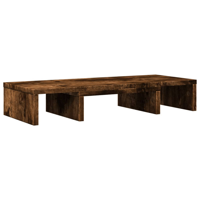 Load image into Gallery viewer, Vidaxl monitorstandaard verstelbaar 60x24x10,5 cm hout gerookt eiken
