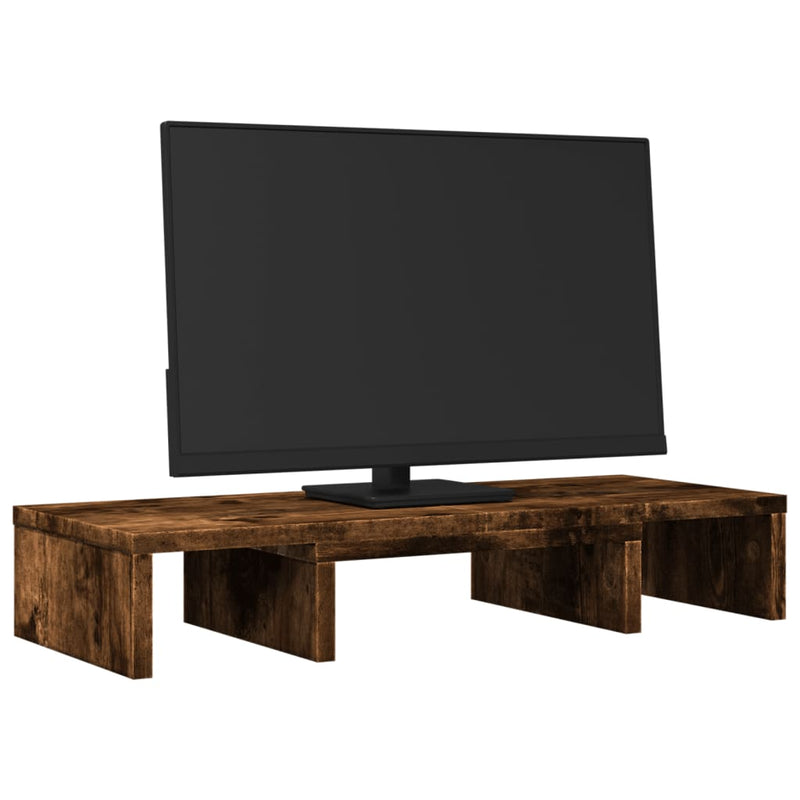 Load image into Gallery viewer, Vidaxl monitorstandaard verstelbaar 60x24x10,5 cm hout gerookt eiken
