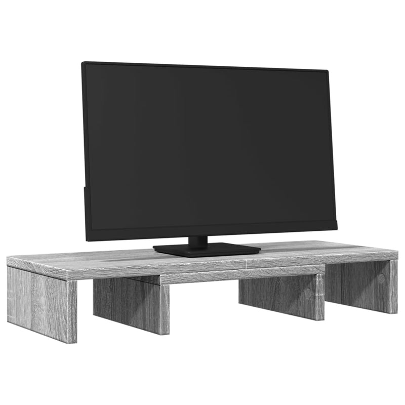 Load image into Gallery viewer, Vidaxl monitorstandaard verstelbaar 60x24x10,5 cm hout grijs sonoma
