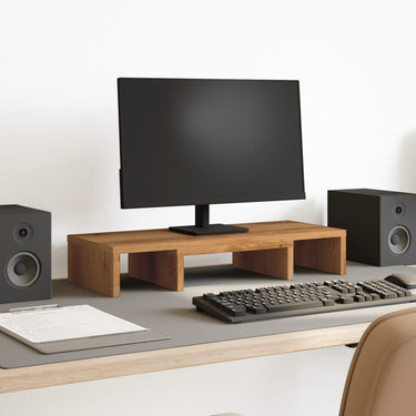 Vidaxl monitorstandaard verstelbaar 60x24x10,5cm hout artisanaal eiken