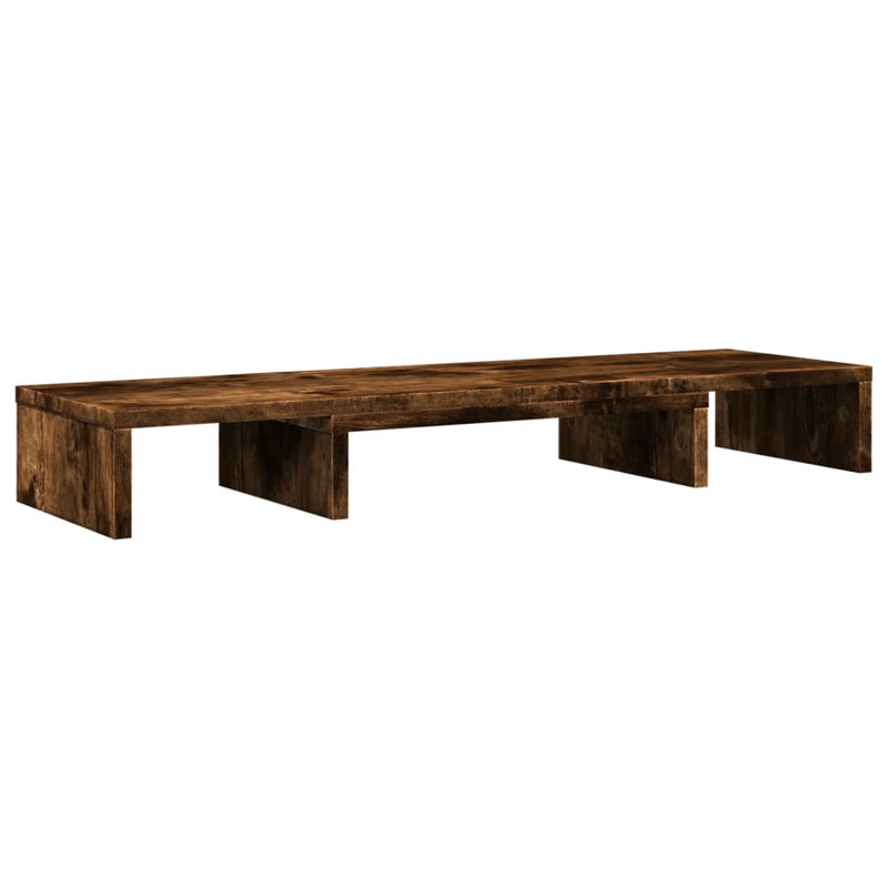 Load image into Gallery viewer, Vidaxl monitorstandaard verstelbaar 80x24x10,5 cm hout gerookt eiken
