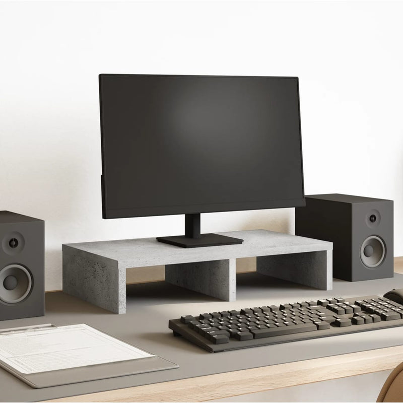 Load image into Gallery viewer, Vidaxl monitorstandaard 50x27x10 cm bewerkt hout betongrijs
