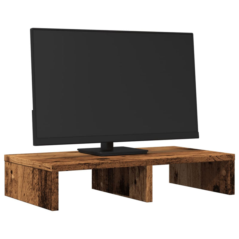 Load image into Gallery viewer, Vidaxl monitorstandaard 50x27x10 cm bewerkt hout oud houtkleurig
