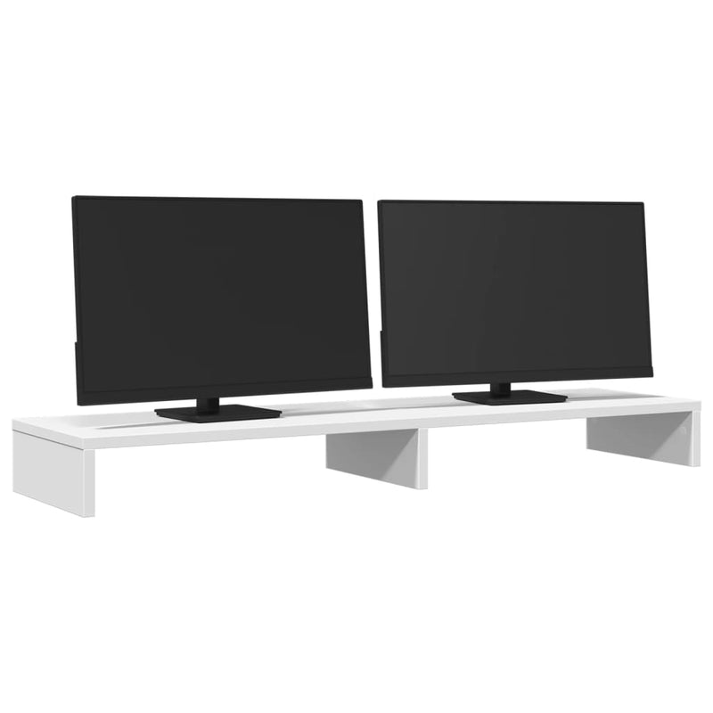 Load image into Gallery viewer, Vidaxl monitorstandaard 100x27x10 cm bewerkt hout wit

