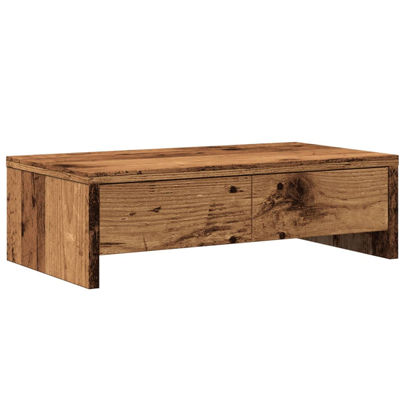 Load image into Gallery viewer, Vidaxl monitorstandaard met lades 50x27x15 cm bewerkt hout oud hout
