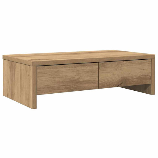 Vidaxl monitorstandaard met lades 50x27x15 cm hout artisanaal eiken