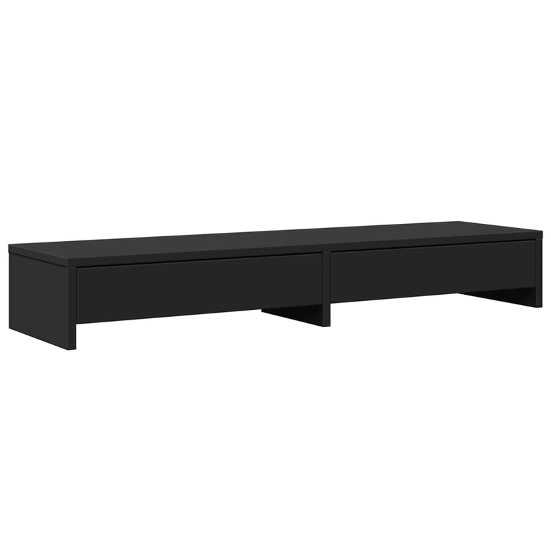 Load image into Gallery viewer, VidaXL Monitorstandaard met lades 100x27x15 cm bewerkt hout zwart
