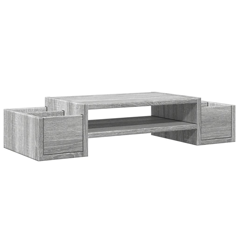 Load image into Gallery viewer, Vidaxl monitorstandaard met opbergruimte 70x27x15 cm hout grijs sonoma
