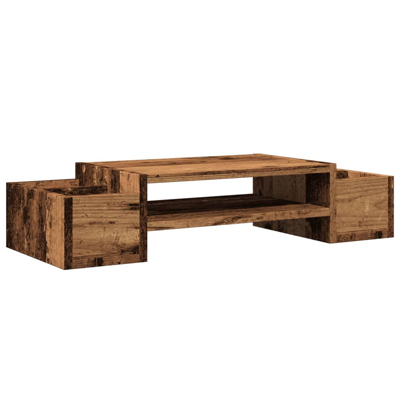 Chargez l'image dans la visionneuse de la galerie, Vidaxl monitorstandaard met opbergruimte 70x27x15 cm hout oud hout
