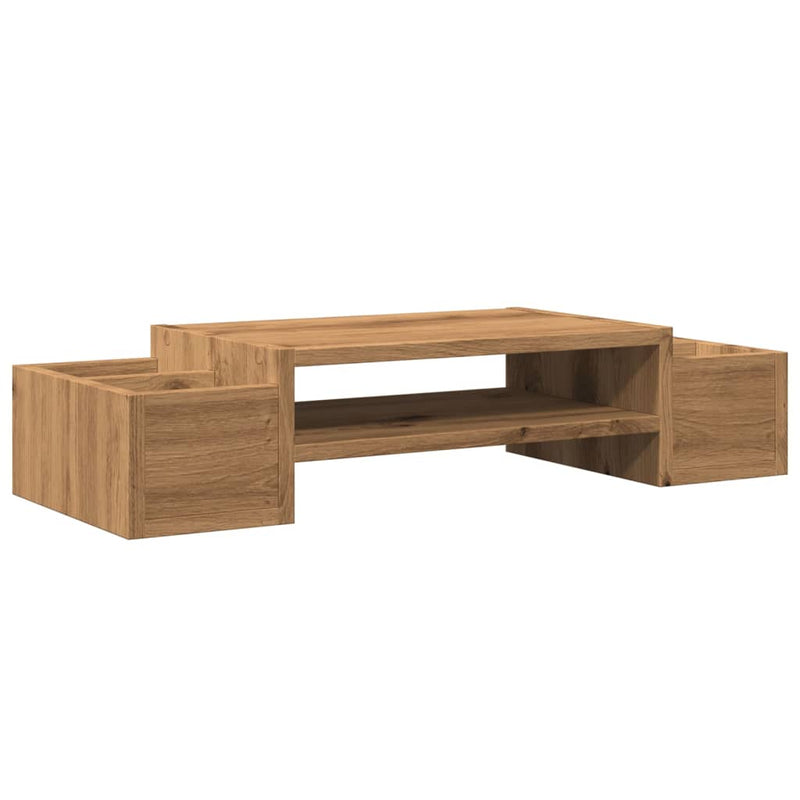 Load image into Gallery viewer, Vidaxl monitorstandaard opbergruimte 70x27x15 cm hout artisanaal eiken
