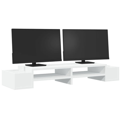 Vidaxl monitorstandaard met opbergruimte 100x27x15 cm bewerkt hout wit