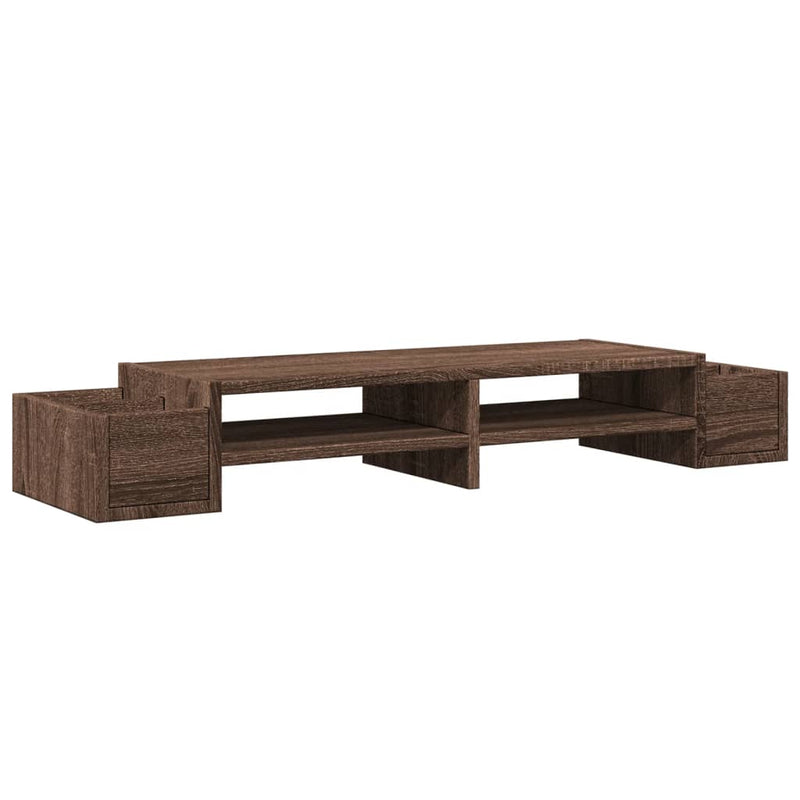 Load image into Gallery viewer, Vidaxl monitorstandaard met opbergruimte 100x27x15 cm hout bruin eiken
