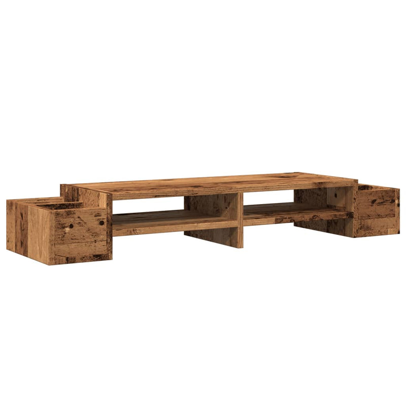 Load image into Gallery viewer, Vidaxl monitorstandaard met opbergruimte 100x27x15 cm hout oud hout
