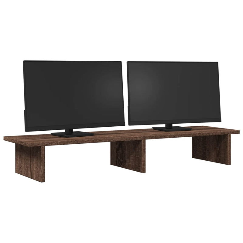 Load image into Gallery viewer, Vidaxl monitorstandaard 100x27x15 cm bewerkt hout bruin eikenkleurig
