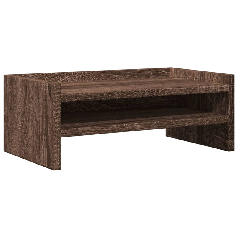 Load image into Gallery viewer, Vidaxl monitorstandaard 42x24x16 cm bewerkt hout bruin eikenkleurig
