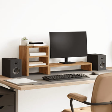 Vidaxl monitorstandaard met bureau-organizer hout artisanaal eiken
