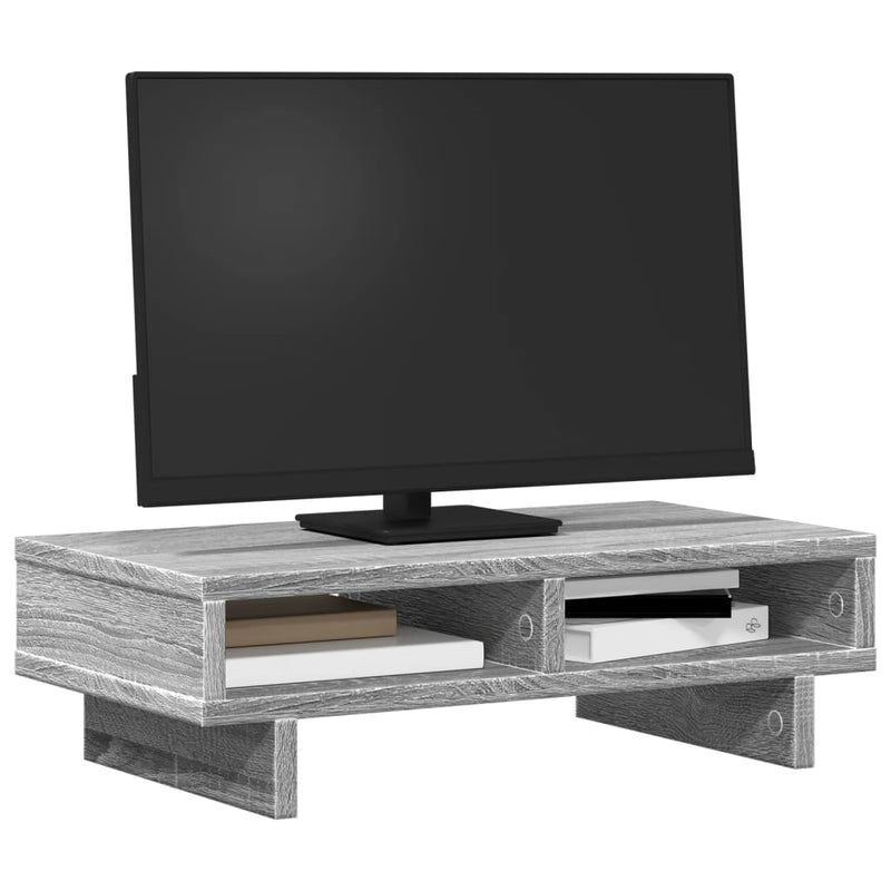 Load image into Gallery viewer, Vidaxl monitorstandaard 50x27x15 cm bewerkt hout grijs sonoma eiken
