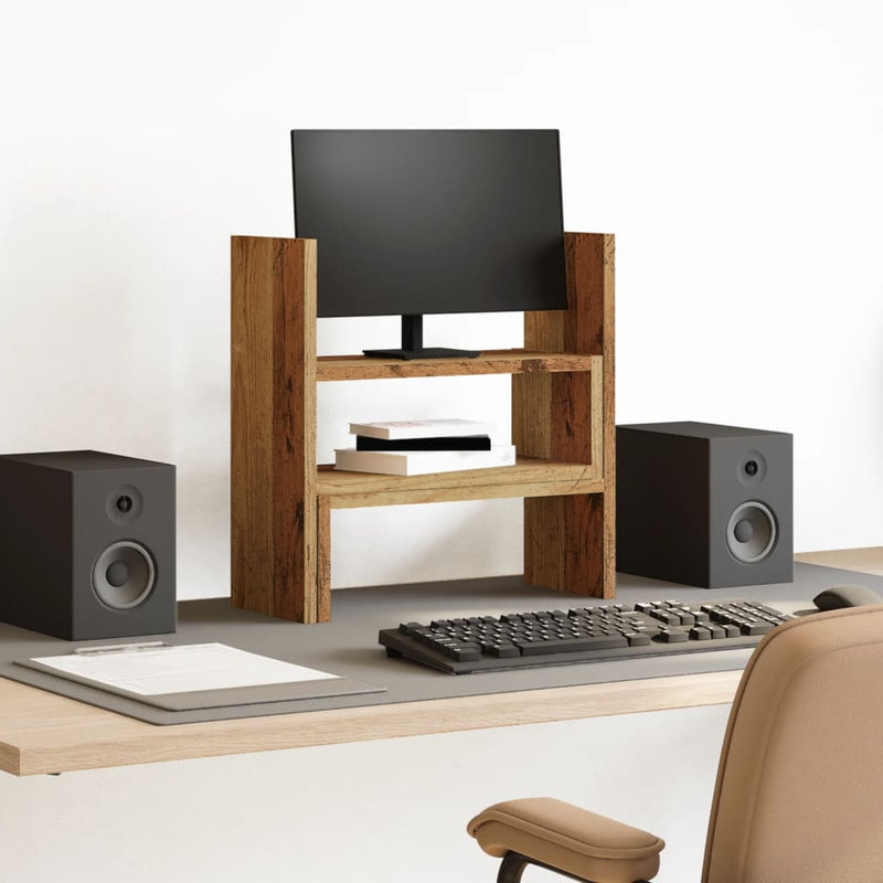 Load image into Gallery viewer, Vidaxl bureau organiser 40x17x41 cm bewerkt hout oud houtkleurig
