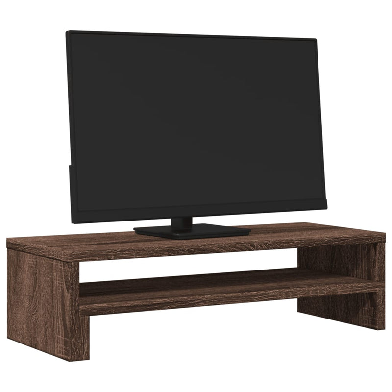 Load image into Gallery viewer, Vidaxl monitorstandaard 54x22x15 cm bewerkt hout bruin eikenkleurig
