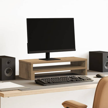 Vidaxl monitorstandaard 54x22x15 cm bewerkt hout artisanaal eikenkleur