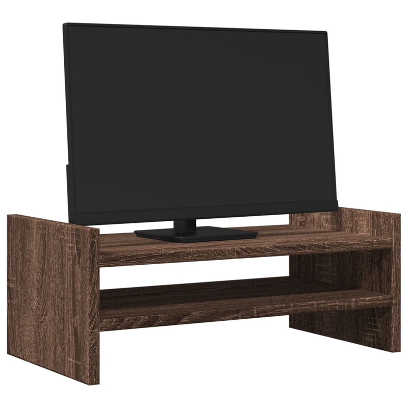 Load image into Gallery viewer, Vidaxl monitorstandaard 50x27x20 cm bewerkt hout bruin eikenkleurig
