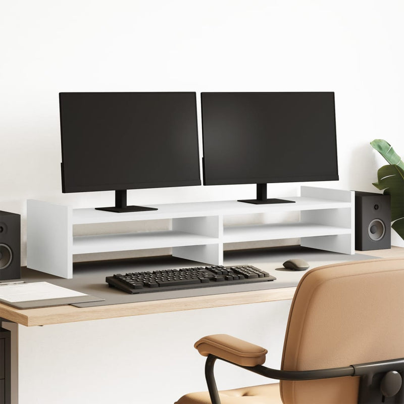 Load image into Gallery viewer, Vidaxl monitorstandaard 100x27x20 cm bewerkt hout wit
