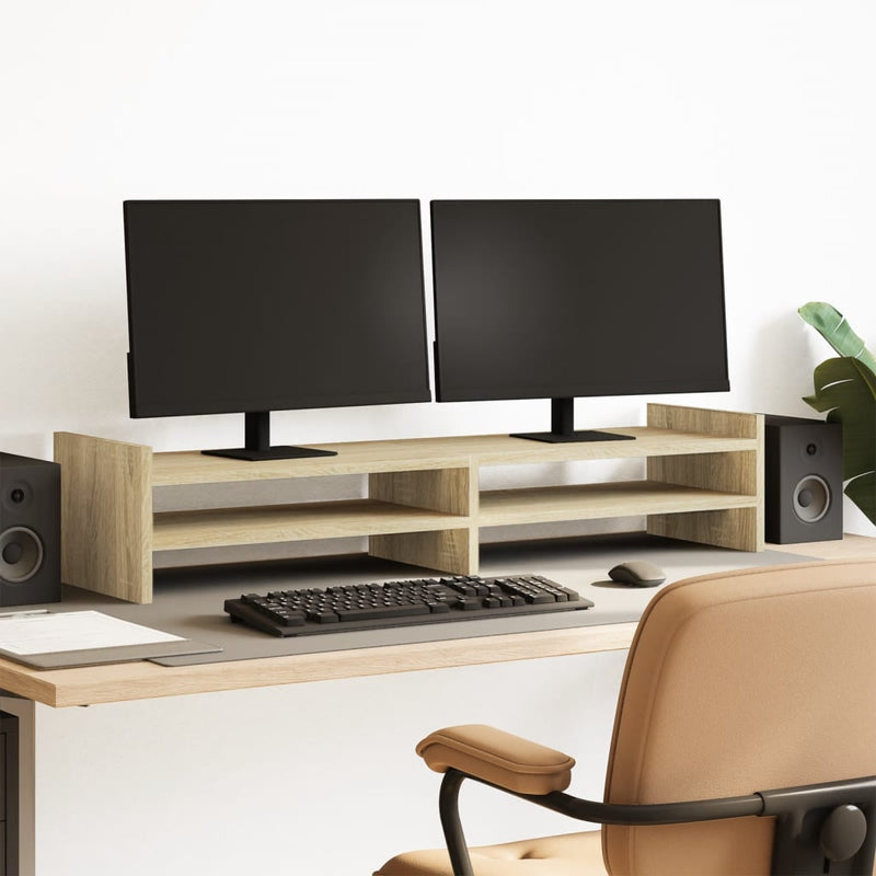 Load image into Gallery viewer, Vidaxl monitorstandaard 100x27x20 cm bewerkt hout sonoma eikenkleurig
