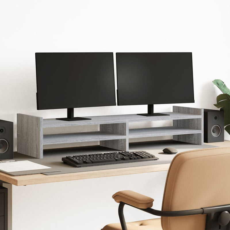 ギャラリービューアに画像をロードする, Vidaxl monitorstandaard 100x27x20 cm bewerkt hout grijs sonoma eiken
