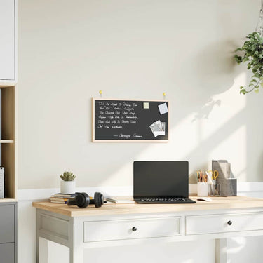 Vidaxl krijtbord met massief grenenhouten frame zwart 60x30 cm