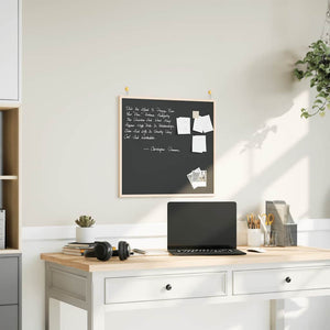 Vidaxl krijtbord met massief grenenhouten frame zwart 60x55 cm
