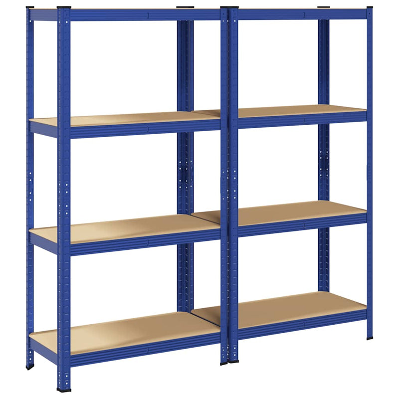 Load image into Gallery viewer, Vidaxl opbergrekken 4-laags 2 st staal bewerkt hout blauw
