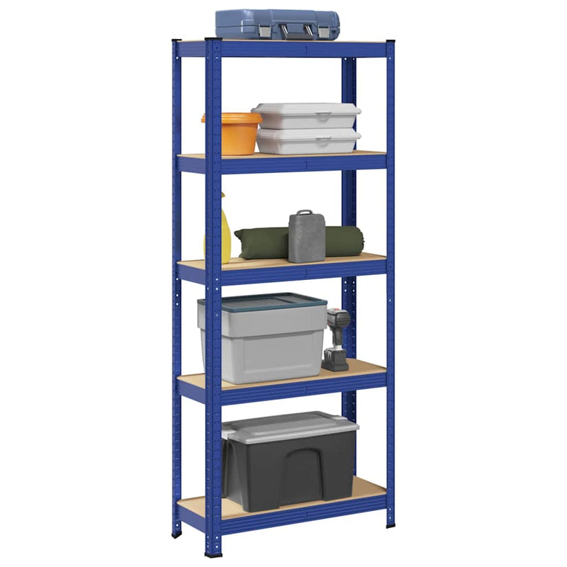 Load image into Gallery viewer, Vidaxl opbergrek 5-laags staal bewerkt hout blauw
