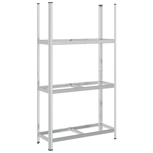 Vidaxl bandenrek 3-laags 110x40x200 cm staal zilverkleurig