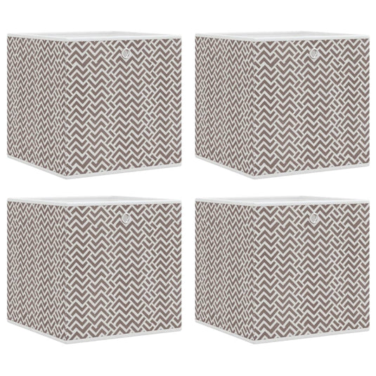 Vidaxl opbergboxen 4 st inklapbaar 32x32x32 cm ongeweven stof bruin