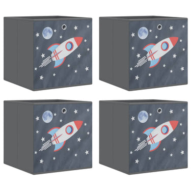 Vidaxl opbergboxen 4 st inklapbaar 32x32x32 cm ongeweven stof grijs