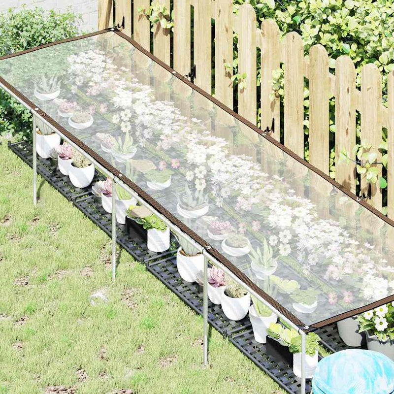 Afbeelding laden in galerijviewer, Vidaxl plantenafdekking met zeilringen 1x4 m polyethyleen
