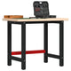 Vidaxl werkbank rechthoekig 100x60x83 cm massief eikenhout