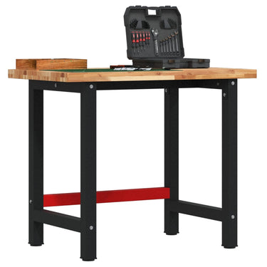 Vidaxl werkbank rechthoekig 100x60x83 cm massief acaciahout