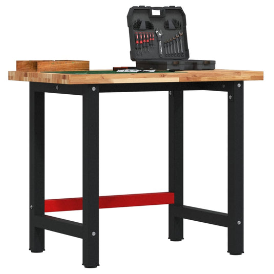 Vidaxl werkbank rechthoekig 100x60x83 cm massief acaciahout
