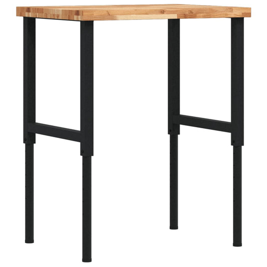 Vidaxl werkbank rechthoekig 80x60x(73-99,5) cm massief acaciahout