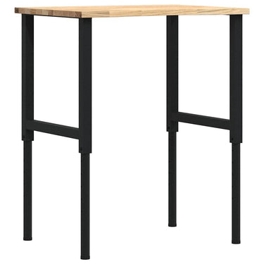 Vidaxl werkbank 80x60x(71,5-98) cm massief eikenhout