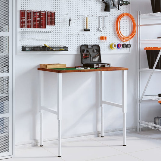 Vidaxl werkbank rechthoek 100x60x(71,5-98) cm eikenhout donkerbruin