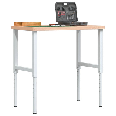Vidaxl werkbank rechthoekig 100x60x(73-99,5) cm massief beukenhout