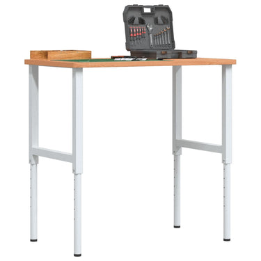 Vidaxl werkbank rechthoekig 100x60x(71,5-98) cm massief beukenhout